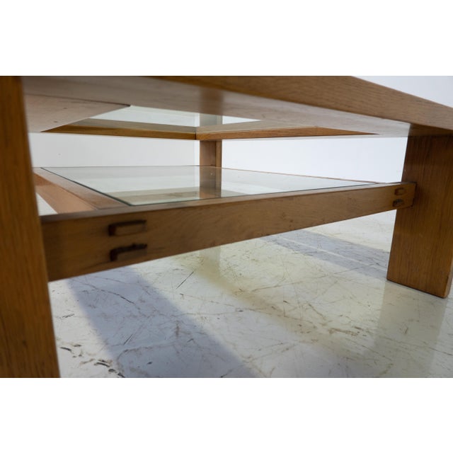 Mid-Century Modern Coffee Table in Wood and Glass attributed to Guiseppe Rivadossi, Italy, 1970s For Sale - Image 6 of 8