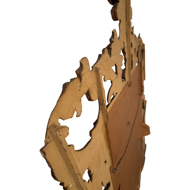 Bronze Antique Rococo-Style Carved Giltwood Wall Mirror With Acanthus Scrollwork For Sale - Image 8 of 13