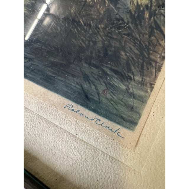 Metal Vintage Signed Duck Painting, Titled "End of Day" in Frame For Sale - Image 7 of 10