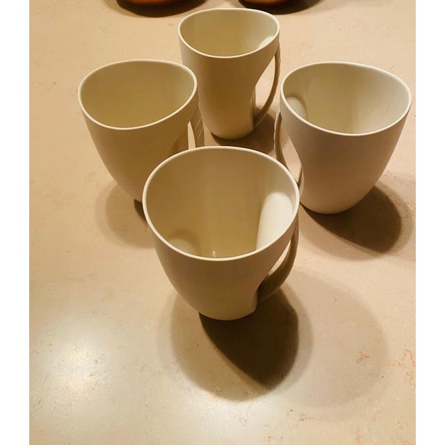 Vintage Handmade Ceramic Stoneware Mugs, Set of 4, Citywoods, Sculptural For Sale - Image 4 of 5