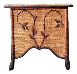 Vintage Tortoise Bamboo Sewing Box