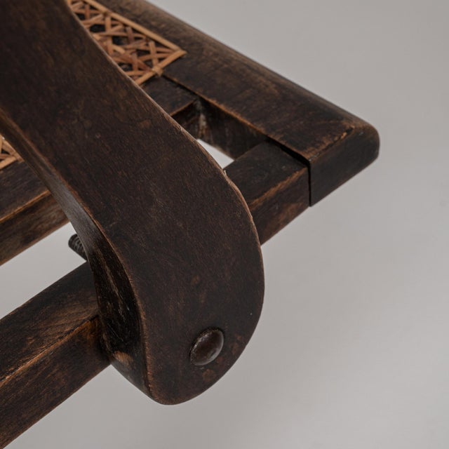1900s French Wooden Folding Armchair With Cane Back For Sale - Image 14 of 18