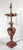 Mid-Century Decorative Toleware Tole Style Painted Red and Gold Table Lamp For Sale - Image 4 of 13