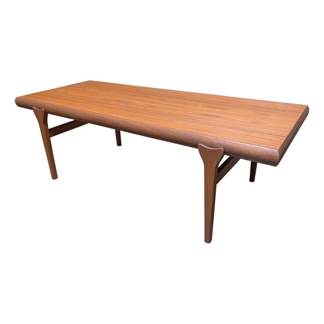 1950s Attributed to Johannes Andersen Teak Coffee Table w Drawer and Leaf - 112507 For Sale