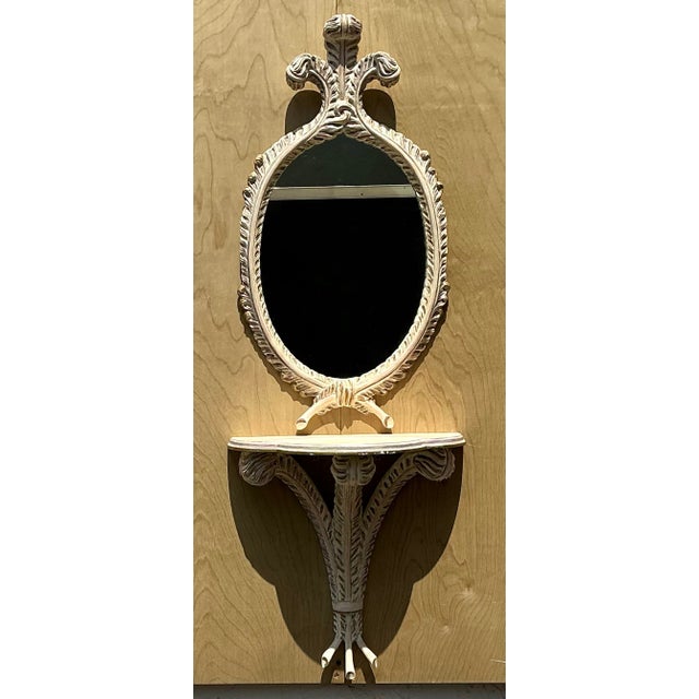 Vintage Console Wall Table With Mirror For Sale - Image 9 of 12