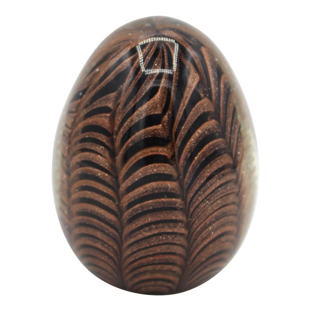 Mid-20th Century Barovier & Toso, Murano Art Glass Egg Paperweight For Sale