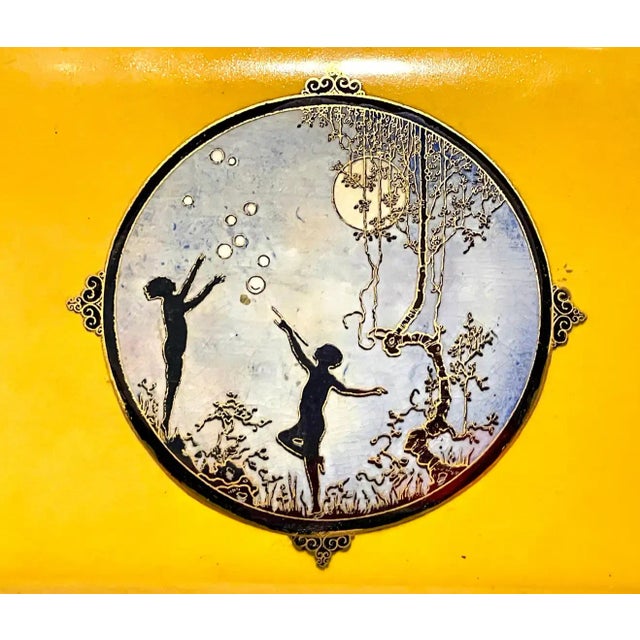 Early 20th Century Art Deco Carltonware Luster Moonlight Frolicking Pixie Table Box, for Dunhill For Sale - Image 10 of 13