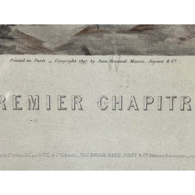 Antique Goupil Photogravure “Premier Chapitre” After François-Edmond Outin, Paris, 1897 For Sale - Image 4 of 8