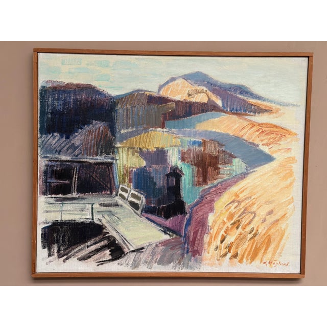 Original Vintage Swedish Oil on Canvas – “Mine at Silfhyttan, Dalarna” by Gustaf Höglund – Signed – Vintage & Framed – 63...