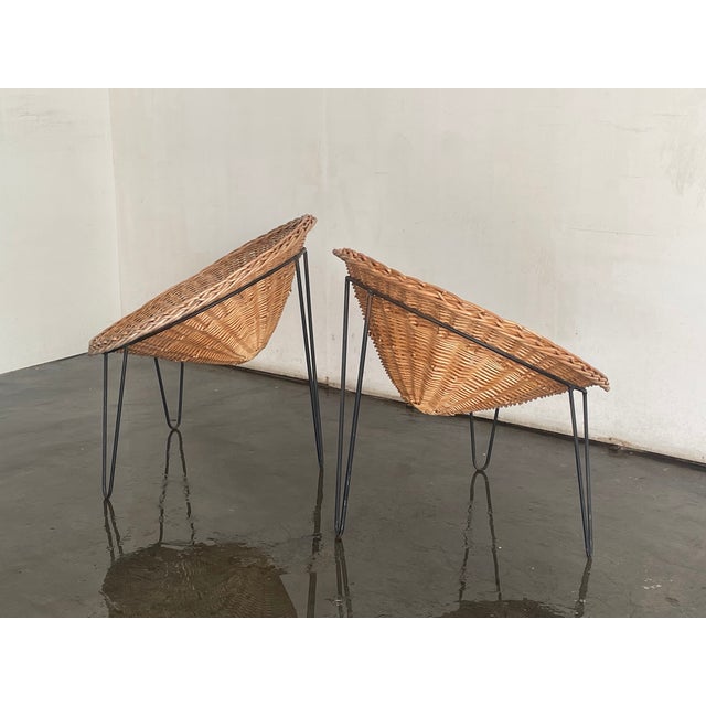 French Country Pair of French Bamboo Chairs 1970s For Sale - Image 3 of 10