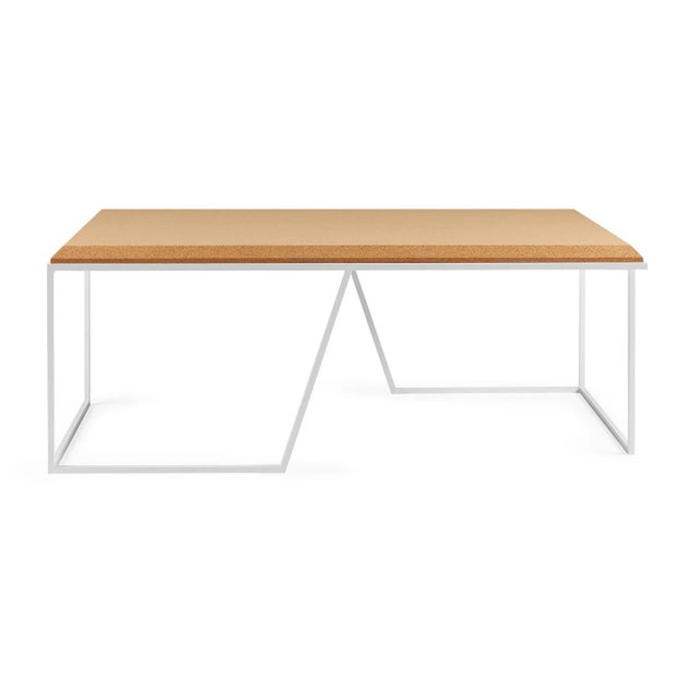 Contemporary Grão #1 Center Table in Light Cork with White Legs by Mendes Macedo for Galula For Sale - Image 3 of 6