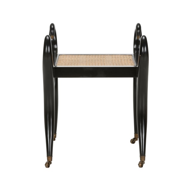 Contemporary Swan Vanity Bench - Black For Sale - Image 3 of 4