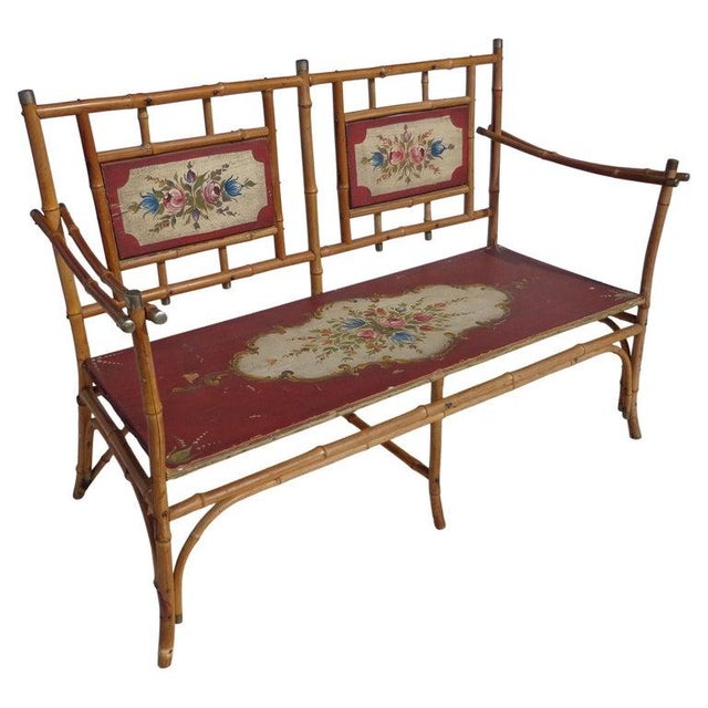 Late 19th Century Antique Bamboo Eastlake Style Settee For Sale In Houston - Image 6 of 6