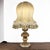 Vintage Italian Silk Lampshade Carved Wood Table Lamp, 1980s For Sale - Image 16 of 16