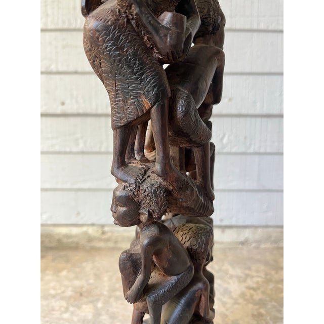 Hand Carved Mpingo African Family Tree of Life Makonde Ujamaa Sculpture For Sale - Image 11 of 12
