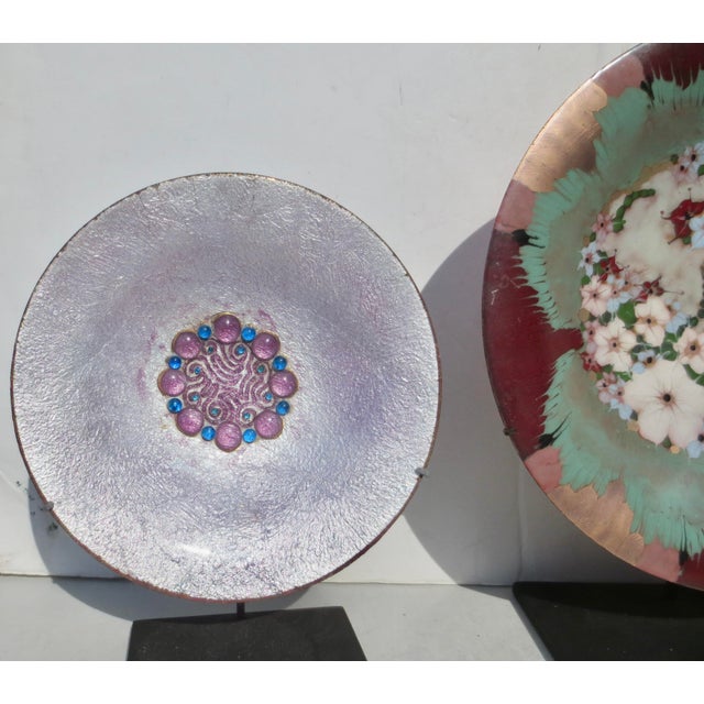 Assembled Set of 3 MCM Enamel Copper Trays - A Set of 3 For Sale - Image 10 of 13