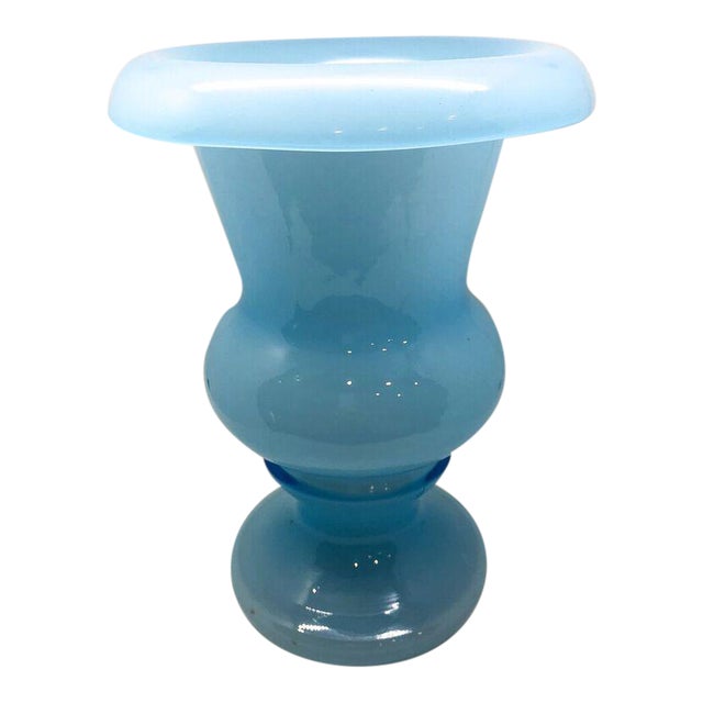 Vintage Light French Blue Glass Vase Chairish