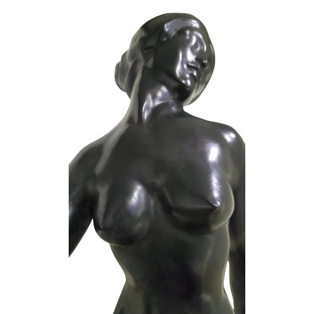 Early 20th Century E. Popineau Signed Large, Original, French Art Deco Bronze Female Cymbal Dancer - Francois Emile Popineau For Sale - Image 4 of 18
