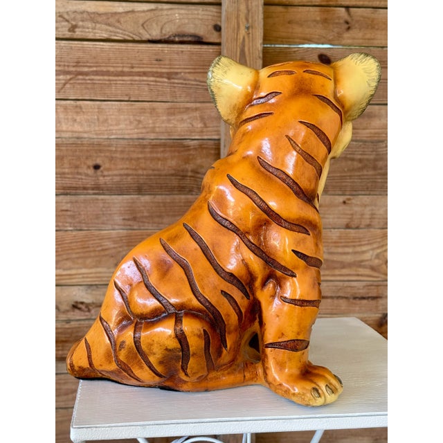 Mid-20th Century Marwal Cast Resin Tiger Cub Sculpture For Sale In Naples, FL - Image 6 of 10