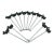 Vintage Glass Cocktail Glass Swizzle Sticks With Black Scottie Dog Figurine Toppers - A Set of 12 For Sale