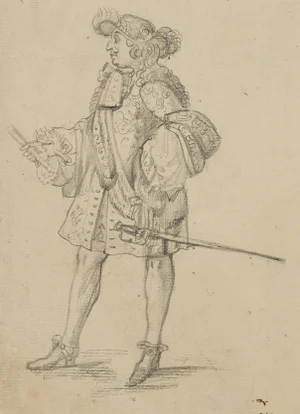 Francis Nobleman, Costume Study, 19th-Century, Pencil