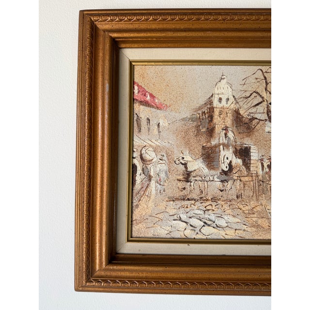 Boris Chezar (American, 1913–2008) Parisian Street Scene Oil and Sand on Canvas Painting, Framed For Sale - Image 10 of 11