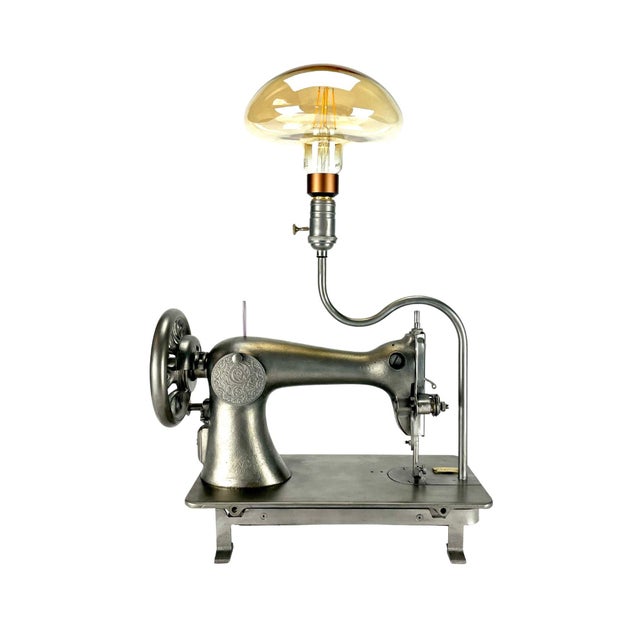 Silver Sewing Machine Lamp from Singer, 1904 For Sale - Image 8 of 10