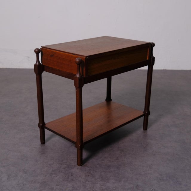 Vintage Italia Teak Bedside Table by Fratelli Proserpio, 1950s For Sale - Image 9 of 16
