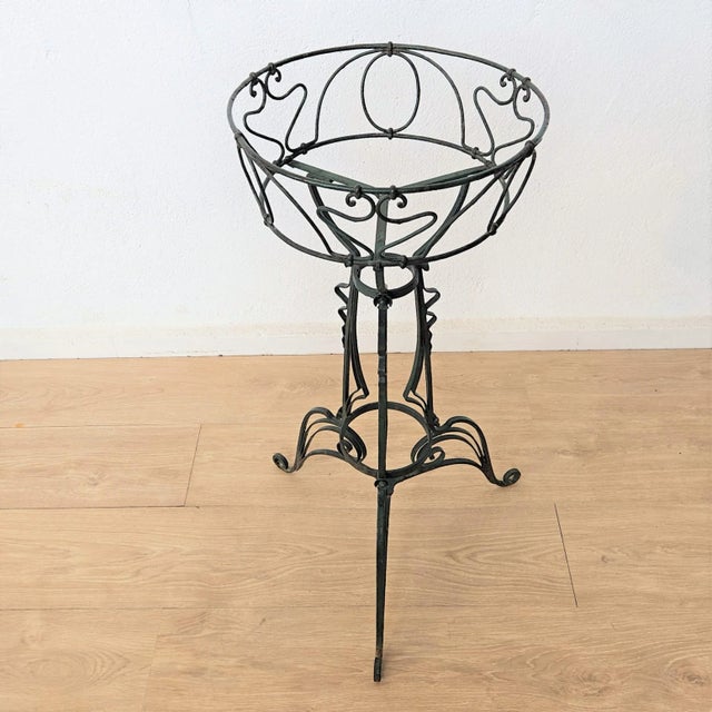 Art Nouveau Flower Stand in Wrought Iron, 1890s For Sale - Image 4 of 7