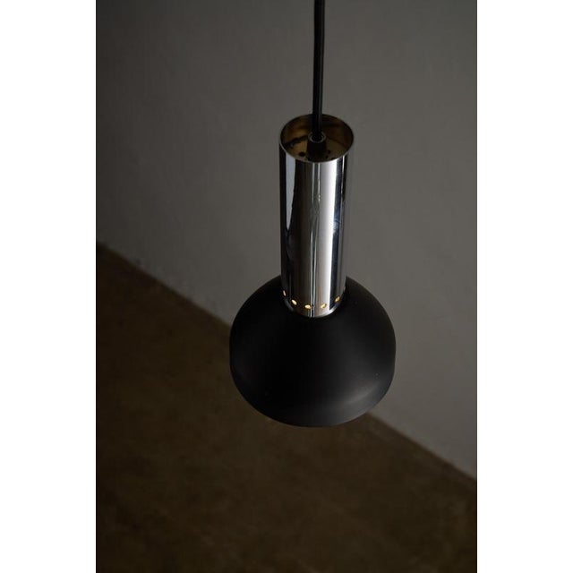 Mid-Century Modern Space Age Downlight Pendant in Chrome & Black, 1970s For Sale - Image 9 of 11
