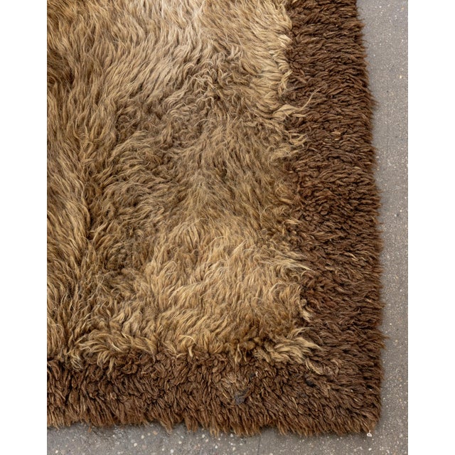 Mid 20th Century Scandinavian Modern Rya Rug, 6' 1" X 2' 10" For Sale - Image 5 of 6