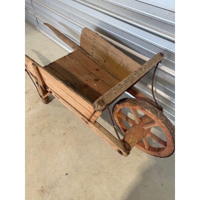 Antique Wheelbarrow in Weathered Salmon Color From England For Sale - Image 10 of 18