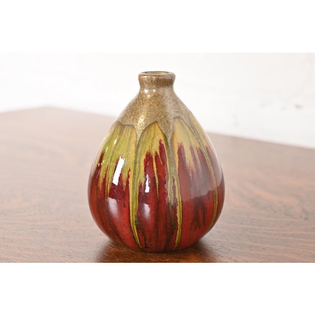 Mid-Century Modern Modern Drip Glazed Ceramic Bud Vase For Sale - Image 3 of 10
