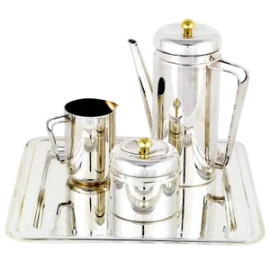 Pm Italian Silverplate & Brass Coffee Service