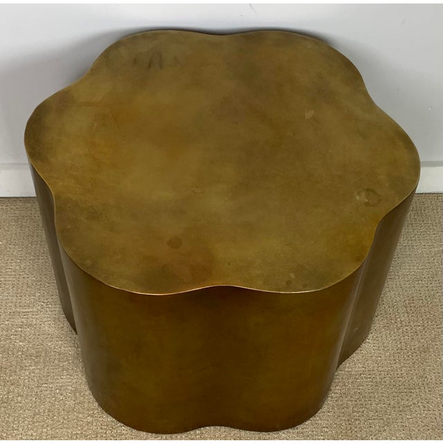 Copper Late 20th Century Contemporary Molded Resin Biomorphic Side Table For Sale - Image 8 of 10