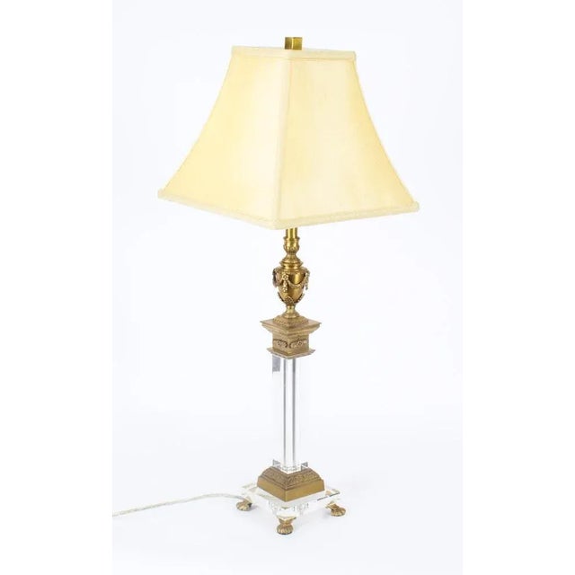 Corinthian Column Ormolu & Glass Table Lamps, Mid-20th Century, Set of 4 For Sale - Image 14 of 18