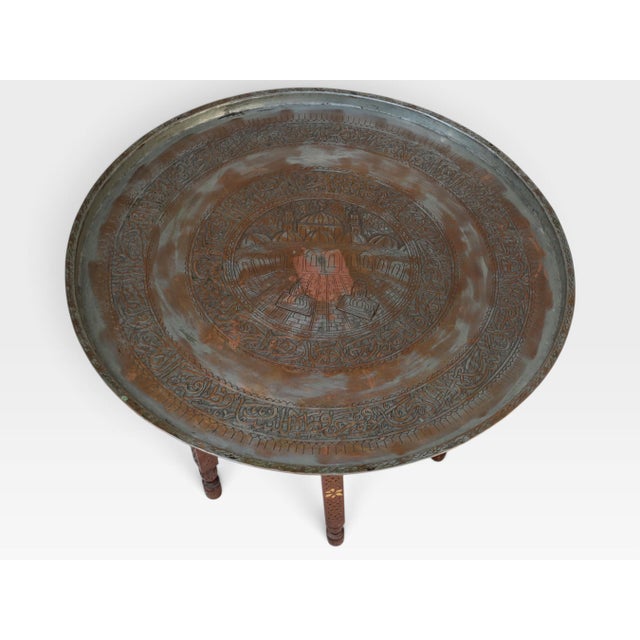 Hammer Engraved Copper Table Tray, 1930s For Sale - Image 11 of 18