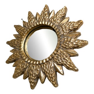 Vintage Convex Sunburst Mirror, 1970s For Sale