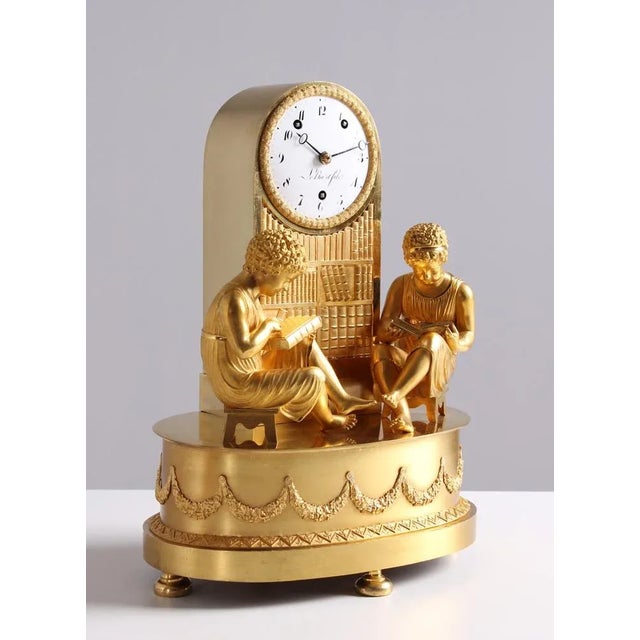 Metal Empire Mantel Clock, Paris, 1820s For Sale - Image 7 of 12