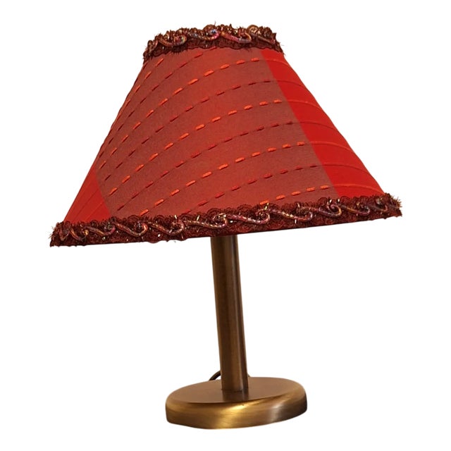 Vintage Table Lamp with Brass-Colored Metal Base by Lamplove, 1980s For Sale