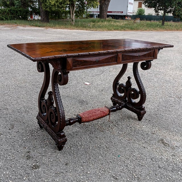 Vintage Carved Desk Table For Sale - Image 15 of 18