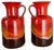 Fat Lava Op Art Pottery Multi-Color Vases from Jasba Ceramics Germany, 1970s, Set of 2 For Sale