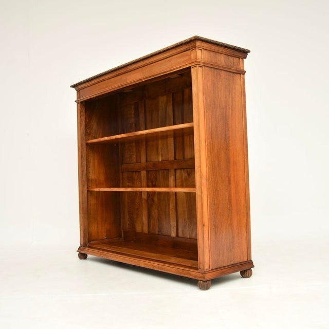 Wood Antique Walnut Open Bookcase, 1920 For Sale - Image 7 of 11