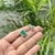4.39ct Zambian Emerald Solitaire Stud Earrings With Diamonds in 14k Solid Gold- A Pair For Sale In New York - Image 6 of 16