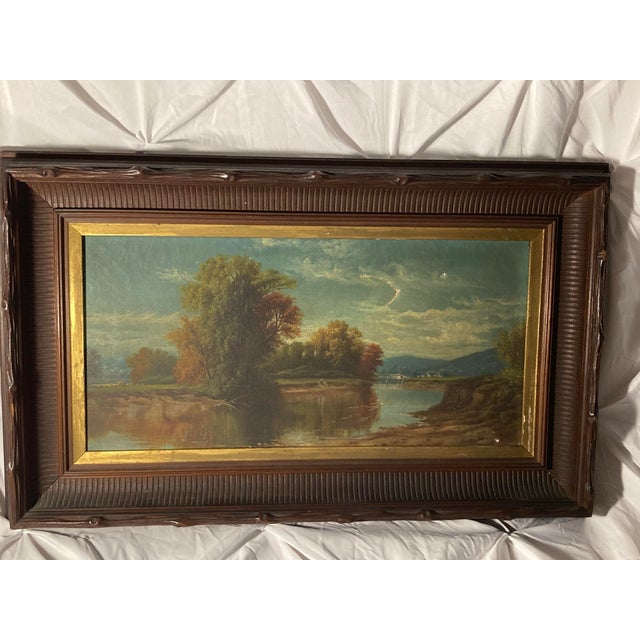 American African-American Celebrated 19th-Century Landscape Ohio River Valley Landscape by Prominent Painter Robert S. Duncanson (1821-1872), For Sale - Image 3 of 12