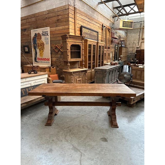 Wood Monastery Table in Oak, 1940s For Sale - Image 7 of 15
