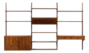 Rosewood Wall Unit with Desk by Hansen and Guldborg, Denmark, 1960s