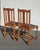 Set Four Vintage Oak Mission Style Barley Twist Oak Black Dining Room Chairs For Sale - Image 13 of 14