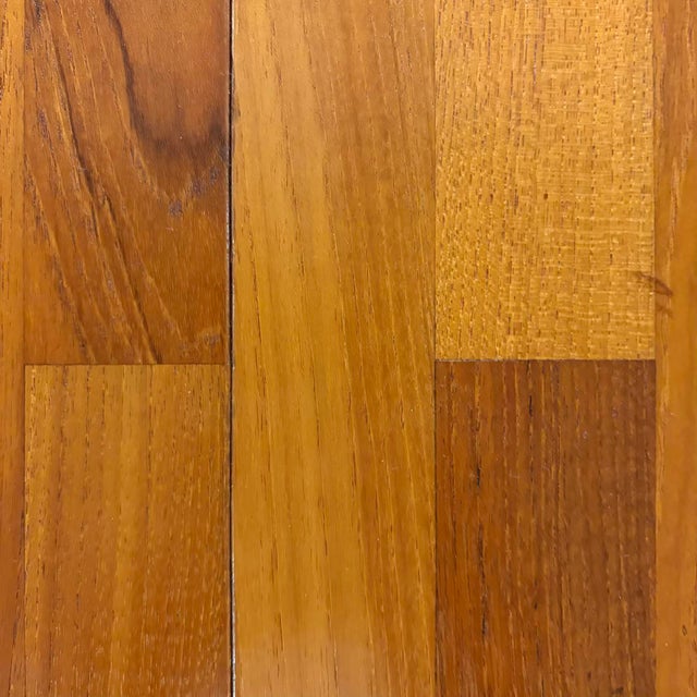Wood Danish Modern Solid Teak Dining Table With Leaf For Sale - Image 7 of 9
