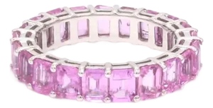 Natural 6.96 cts pink sapphire ring in 18k gold